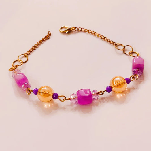 Cubic amethyst bracelet