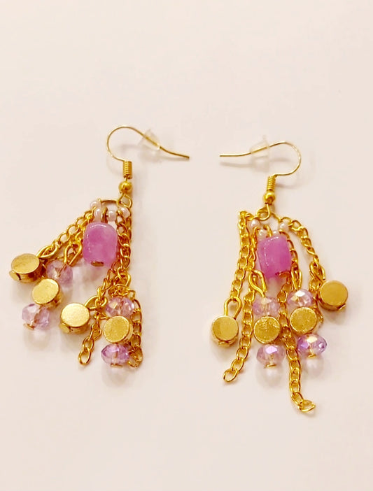Cubic amethyst earrings
