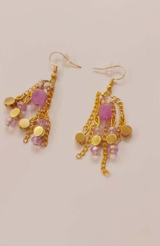 Cubic amethyst earrings