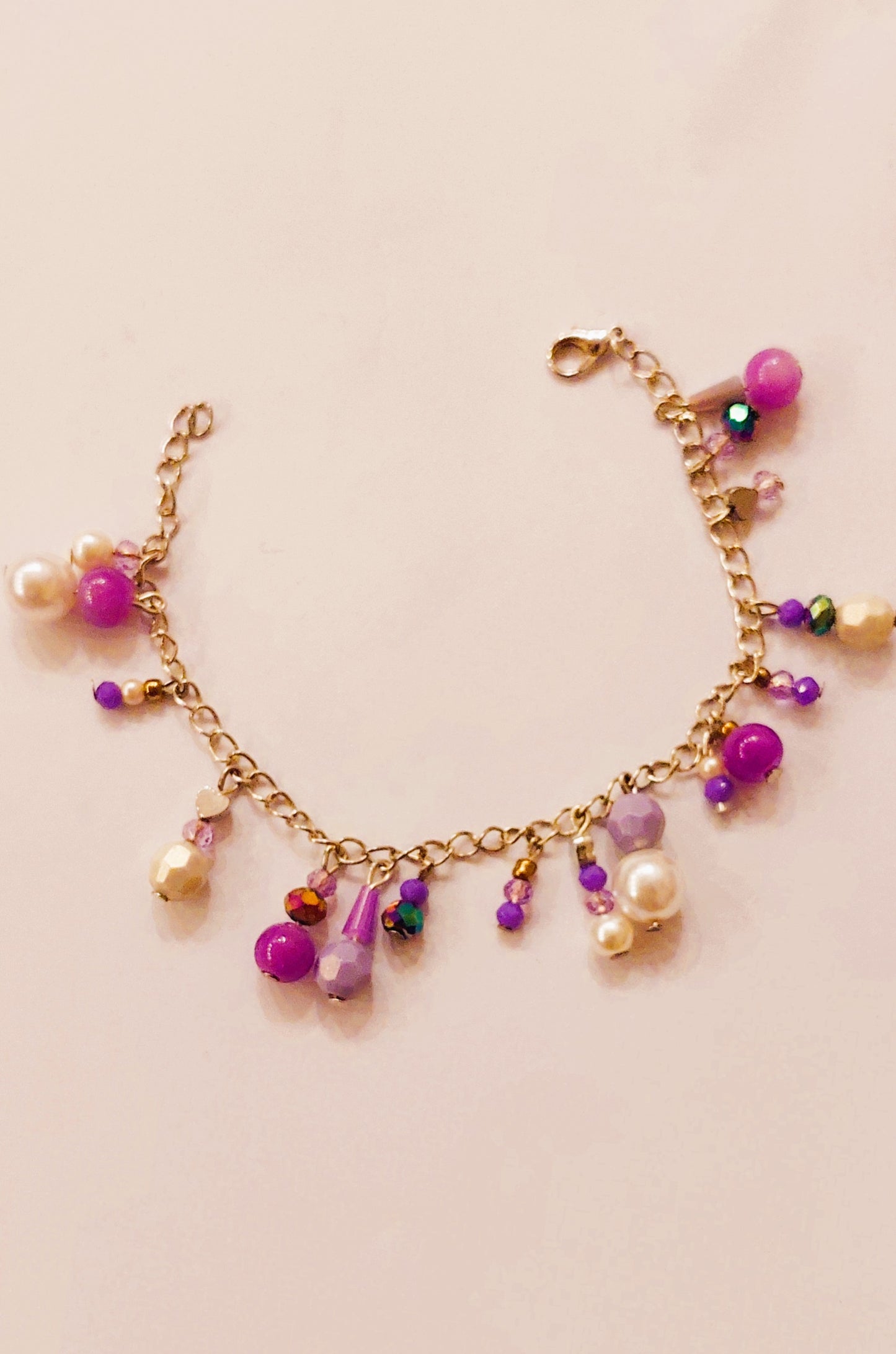 Purple charm bracelet