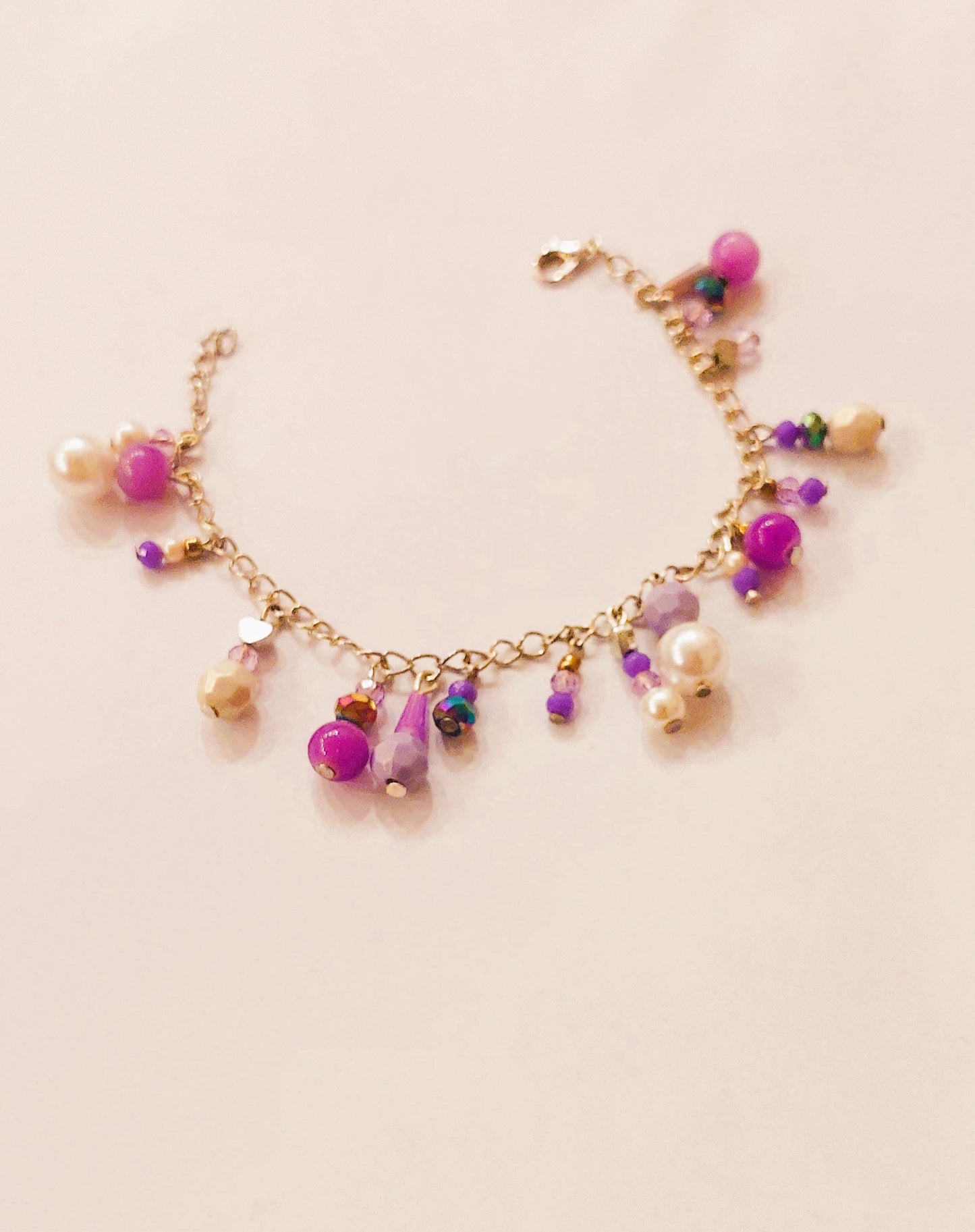 Purple charm bracelet