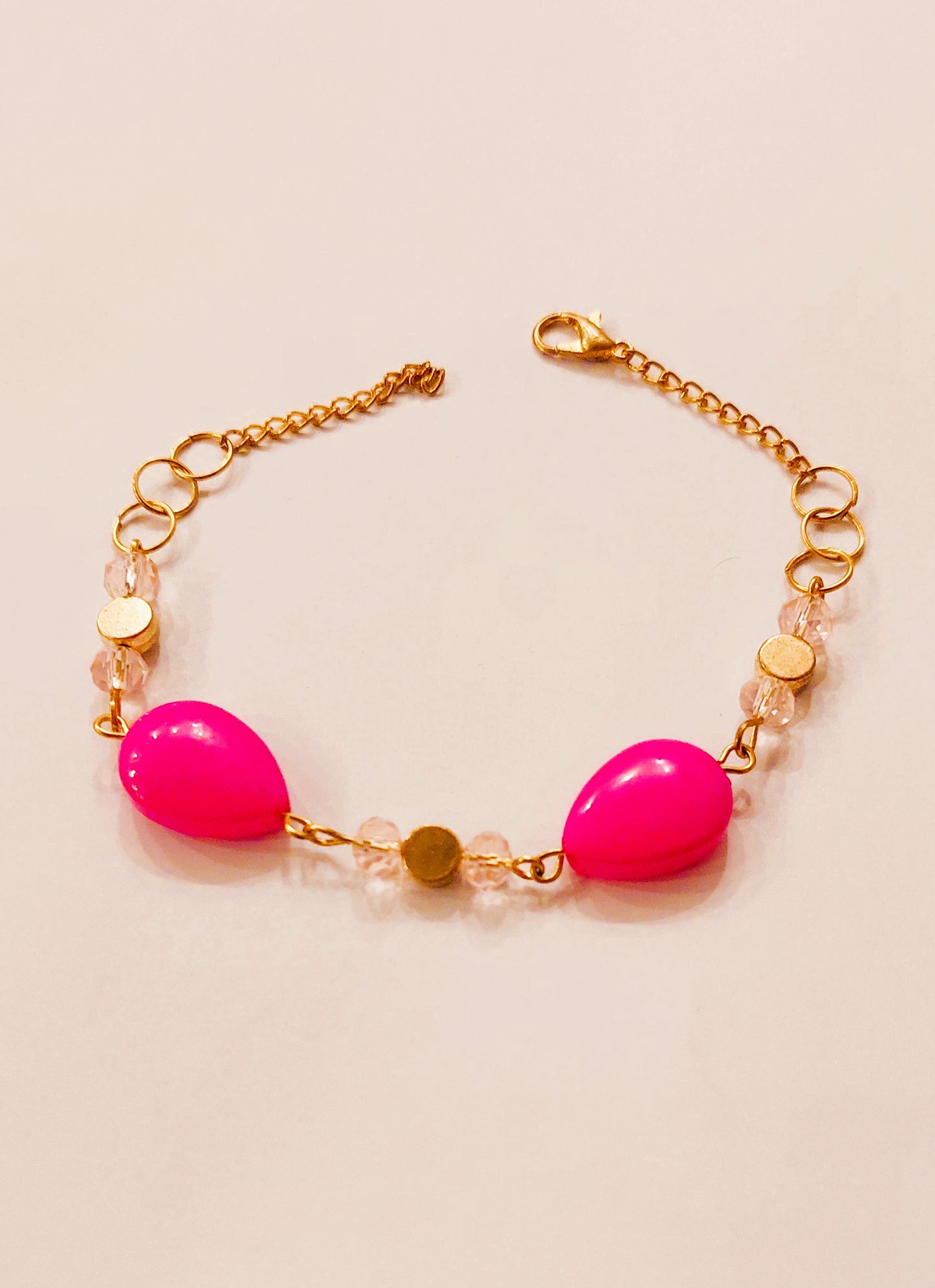 Fuchsia drop bracelet